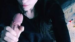 Beautiful brunette gets cum on face!