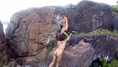 lady milf joy cardozo on the beach