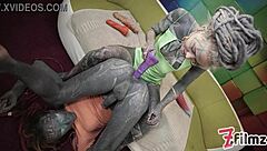 Extreme Sissy Anal Stretching with Tattooed Femdom Fisting Practice