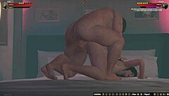 ethan battles slutania in naked 3d wrestling game with rough fight