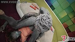 Extreme Sissy Anal Stretching with Tattooed Femdom Fisting Practice