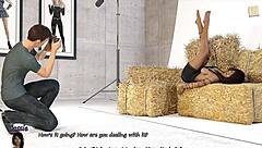 sexy brunette shows big fake boobs and ass for homemade camera