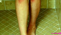 new teen brunette took a shower after photoshoot