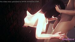 naruto hentai threesome hinata blowjob and wall fucking