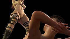 Hot goth girl subtly rides big tits in hentai.