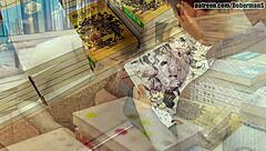 take my monster cock deep, he says as he fucks her bent over in the japanese bookstore.