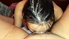 My girlfriend licks my pussy while our neighbor watches us closely