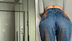 the foreman bends the painter over that stepladder, tearing his jeans while fucking rough