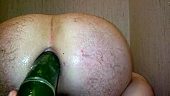 i'm the gay guy with a vegetable in my ass during shower sex