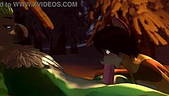 Furry character sucking cock in hentai anime style