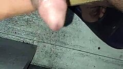 gay guy gives handjob and cums solo