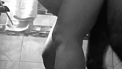 Latina amateur couple gets down for a quick bathroom fuck in steamy action