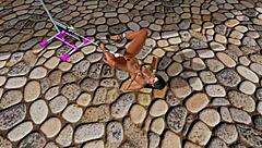 voyeur watches bound girl get anal fucked with toys