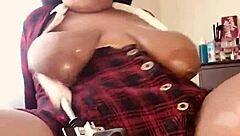 Big titty slut, get fucked by that machine on your huge tits!