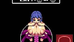 Black Labyrinth game features handjob, cum in mouth, futanari blowjob, and lesbian big tits