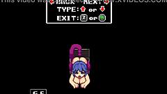 Black Labyrinth game features handjob, cum in mouth, futanari blowjob, and lesbian big tits