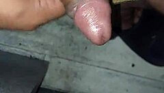 gay guy gives handjob and cums solo