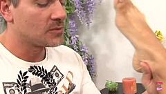 stunning brunette hottie feels worshipped feet before tight pussy missionary fuck