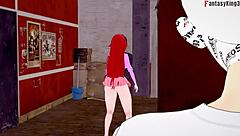 eris gives blowjob at gym in mushoku tensei 3