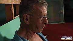 teen with perfect tits rides grandpa cock doggystyle