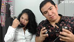 Naked Curvy Woman Gives Best Hairjob in Porn with Heels, Feet, and Cum on Big Ass