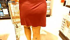 Shopping with pregnant lady in store