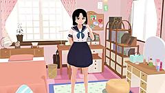 Mia Anime School Girl Gravure In Her Rooms Sailor School Uniform