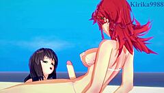 Excellen browning, setsuko ohara, and festenia muse engage in intense futanari sex in super robot wars hentai