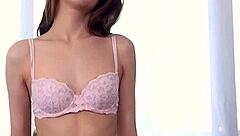 Petite Alex Mae's first porn fuck ends with creampie!