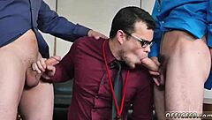 gay couple engages in detailed sexual activities in private session