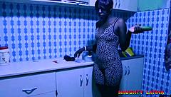African wife feels horny fucking neighbor's big black cock