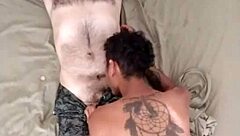 blowjob starts day for hairy hot guy