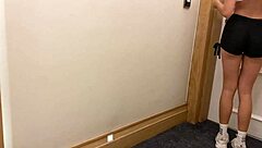 blonde slut wife gets rough face fucking after gym