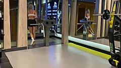 blonde slut wife gets rough face fucking after gym