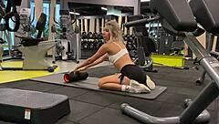 blonde slut wife gets rough face fucking after gym