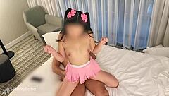 adorable japanese exchange student learns chores around the house with daddy 😊