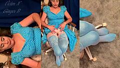 Ginger gilf in stockings blows me, but does she like my taste?