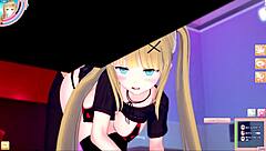 Hot Hentai Gal with Big Tits in 3D Action