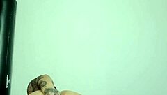 latina goth girl tries glass dildo in her big ass for first anal