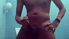 Skinny black guy cums on Rio webcam