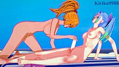 excellen browning and az sainklaus share intense moments with nine and chitose kisaragi in a futanari fantasy