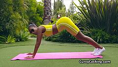 Black Chick Ends Workout On Hard White Cock!