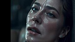 spicy bombshell gets cum shot on her face gulping all the ejaculate