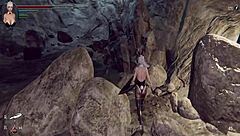 Knight Girl Plays Dungeons with Shaved Pussy and Cumshot Part 1