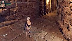 Knight Girl Plays Dungeons with Shaved Pussy and Cumshot Part 1