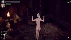 Knight Girl Plays Dungeons with Shaved Pussy and Cumshot Part 1
