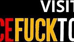 big tits latina deepthroats on her back, swallows cum