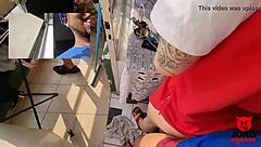 Couple fucking on balcony joins interracial threesome