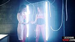 Why does this lezdom mistress queen her bonded subject so hard?