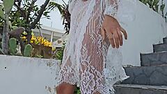 voyeur exhibition for neighbors with hairy armpits